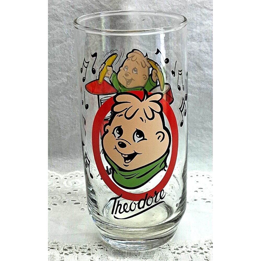 1985 Theodore Alvin and the Chipmunks Promotional Collectible Drinking Glass